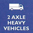 2 axle heavy vehicles toll road sign